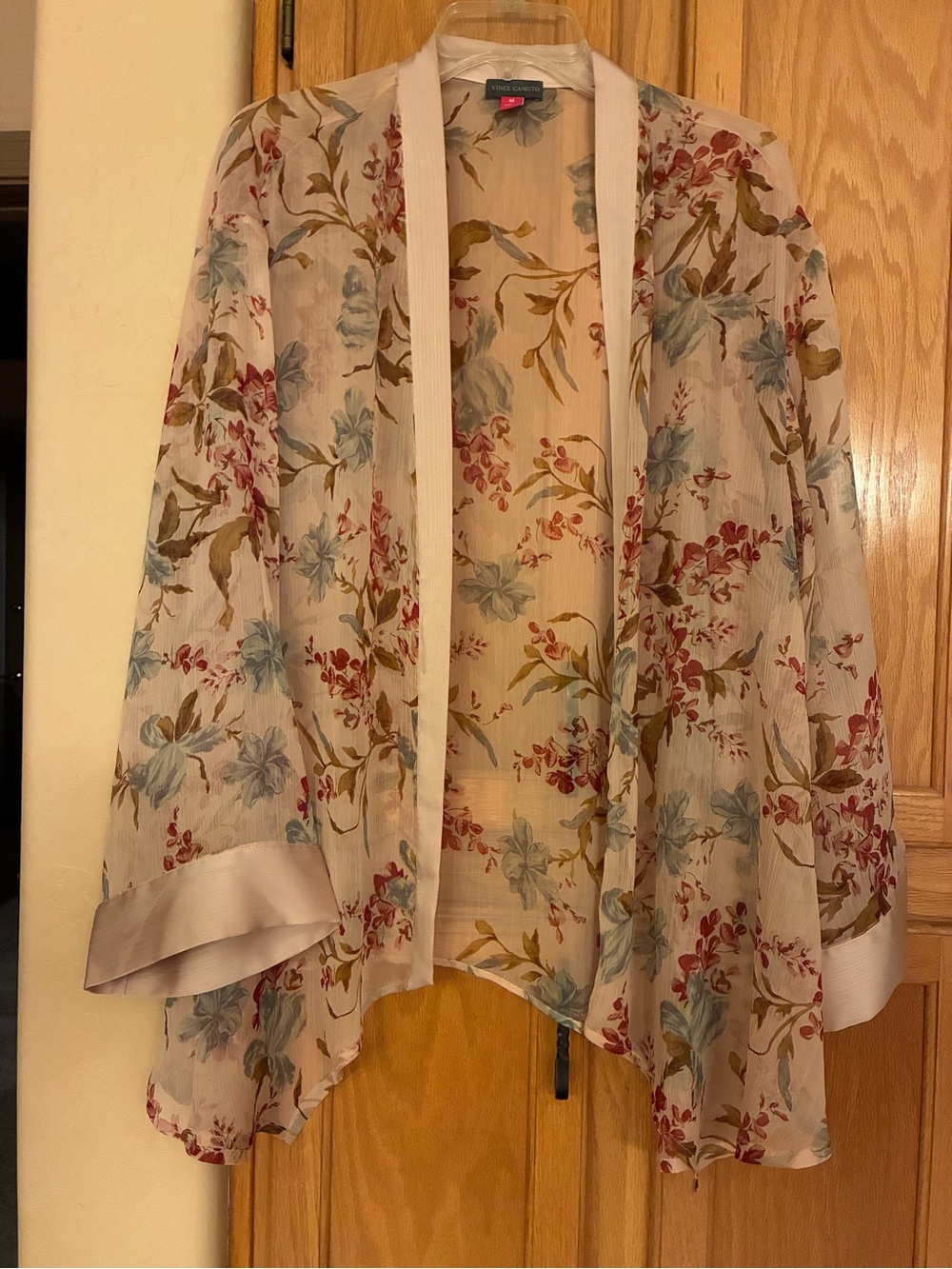 Vince Camuto Sheer Floral Panel in Cream, Blue and Pink Medium